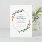 水彩緑素朴樹冬ブライダルシャワー 招待状 (スタンド正面)