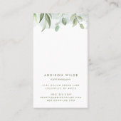 水彩緑素朴草イヤリング表示カード 名刺 (裏面)