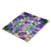 水彩緑紫青スプ絵を描ラッシュ抽象芸術 タイル (側面)