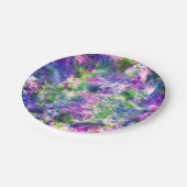 水彩緑紫青スプ絵を描ラッシュ抽象芸術 ペーパープレート (アングル)