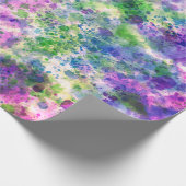水彩緑紫青スプ絵を描ラッシュ抽象芸術 ラッピングペーパー (角)