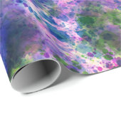 水彩緑紫青スプ絵を描ラッシュ抽象芸術 ラッピングペーパー (ロールコーナー)