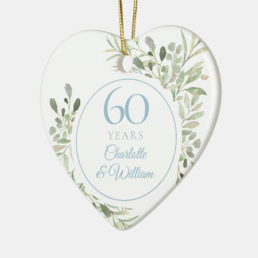 水彩緑結婚樹60周年 セラミックオーナメント (左)