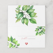 水彩緑結婚色座席表 プレイスカード (外部開封)