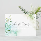水彩緑結婚色 サンキューカード (スタンド正面)