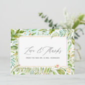 水彩緑結婚色 サンキューカード (スタンド正面)