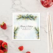 水彩緑結婚色 スタンダードカクテルナプキン (インサイチュ)