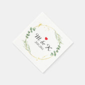 水彩緑結婚色 スタンダードカクテルナプキン (角)