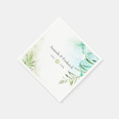 水彩緑結婚色 スタンダードカクテルナプキン (角)