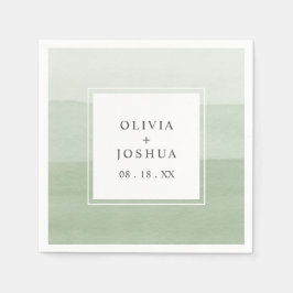 水彩緑結婚色 スタンダードカクテルナプキン