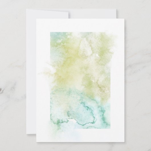 水彩緑結婚色 招待状 (裏面)