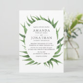 水彩緑結婚色 招待状 (スタンド正面)