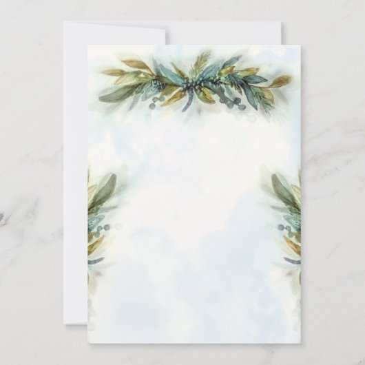 水彩緑結婚色 招待状 (裏面)