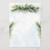 水彩緑結婚色 招待状 (裏面)