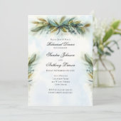 水彩緑結婚色 招待状 (スタンド正面)