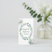 水彩緑結婚草とエレガントクリエイティブ 名刺 (スタンド正面)