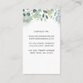 水彩緑結婚草とエレガントクリエイティブ 名刺 (裏面)