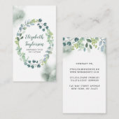水彩緑結婚草とエレガントクリエイティブ 名刺 (正面/裏面)
