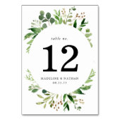 水彩緑結婚草の表番号 テーブルナンバー (裏面)