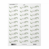 水彩緑結婚草住所 シール (フルシート)