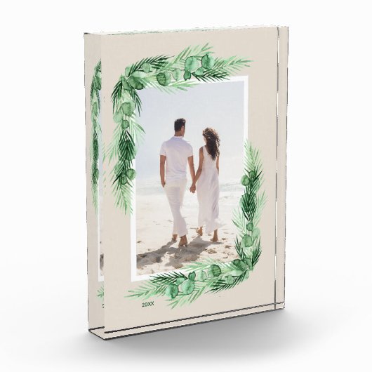 水彩緑縁ど フォトブロック (左)