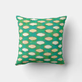 水彩緑色の楕円の形状パターン クッション (裏面)