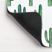 水彩緑色サボテンのパターン。植物性サボテン マウスパッド (コーナー)