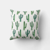 水彩緑色サボテン模様。サボテン クッション (裏面)