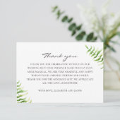 水彩緑色シダ。植物性結婚植物 サンキューカード (スタンド正面)