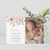 水彩緑色写真バプテスマ 招待状 (スタンド正面)