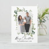 水彩緑色書道インクスクリプト シーズンカード (スタンド正面)