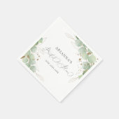 水彩緑色書道ブライダルシャワー スタンダードカクテルナプキン (角)
