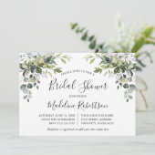 水彩緑色書道ブライダルシャワー 招待状 (スタンド正面)