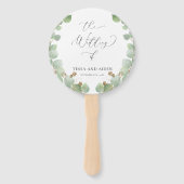 水彩緑色書道結婚式 プログラム ハンドファン (正面)
