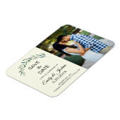 水彩緑色植物写真保存日 マグネット (左側)