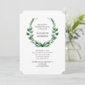 水彩緑色植物性バチェロレッテ 招待状 (スタンド正面)
