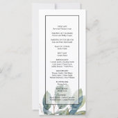 水彩緑色植物性結婚式 プログラム (裏面)