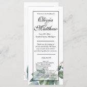 水彩緑色植物性結婚式 プログラム (正面/裏面)