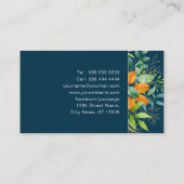 水彩緑色植物濃い青 名刺 (裏面)