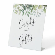 水彩緑色植物結婚式のギフト