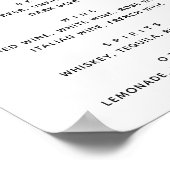 水彩緑色植物結婚飲料バー ポスター (角)