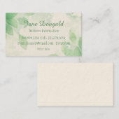 水彩緑色植物葉自然葉 名刺 (正面/裏面)