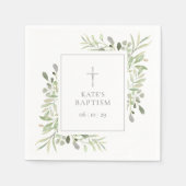 水彩緑色洗礼《キリスト教》洗礼式や命名式 スタンダードカクテルナプキン (正面)