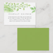 水彩緑色赤ちゃんシャワー表示シャワー エンクロージャーカード (正面/裏面)