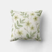 水彩緑花模様 クッション (裏面)