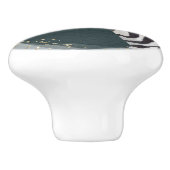 水彩緑芸術的金ゴールド自然ゼブラアート セラミックノブ (側面)