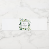 水彩緑葉と黄色の花 | 結婚s ペットボトルラベル (シングルラベル)