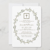 水彩緑葉の確認 招待状 (正面)