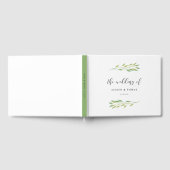 水彩緑葉の結婚 ゲストブック (全面)