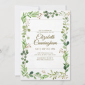 水彩緑葉バーチャルメモリアル 招待状 (正面)